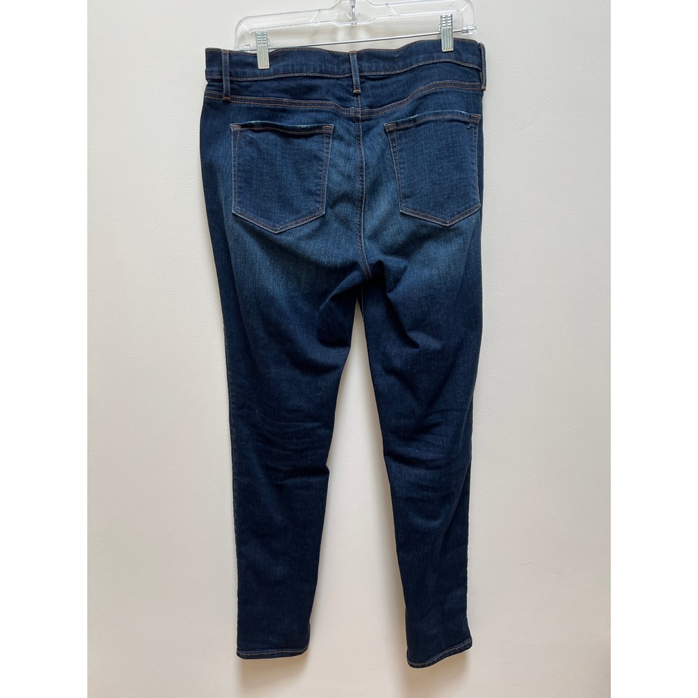 LOFT Jeans Women 12/31 Blue Modern Skinny Dark Wash Stretch Denim Distressed - Picture 2 of 10